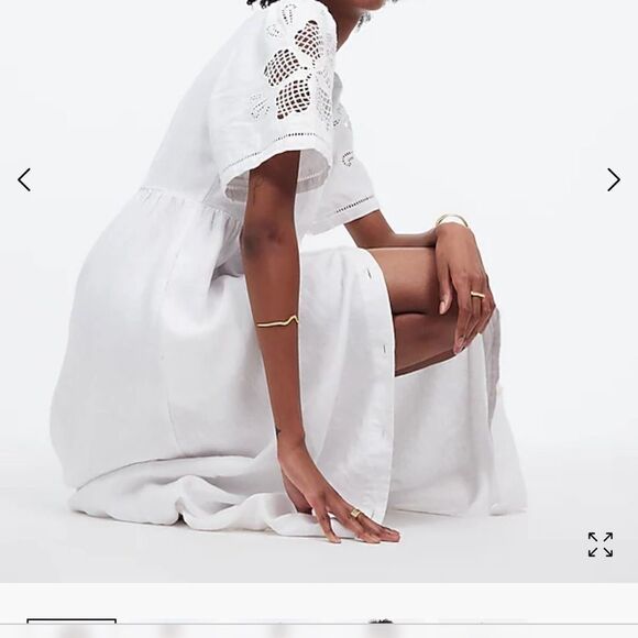 NWT Madewell Cassie Button Front Midi Dress Linen XS - Picture 2 of 11